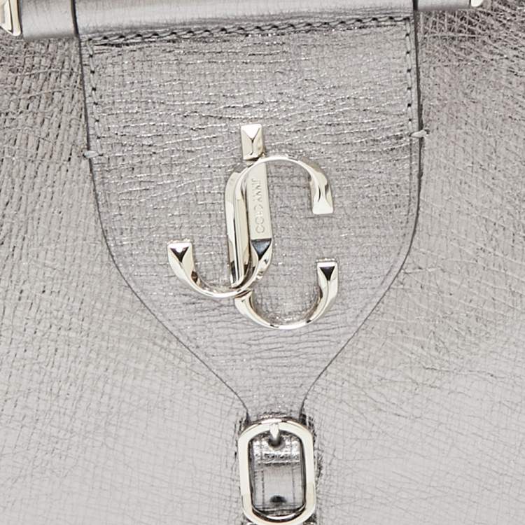 Pre Owned Jimmy Choo Silver Leather Small Varenne Bowler Bag