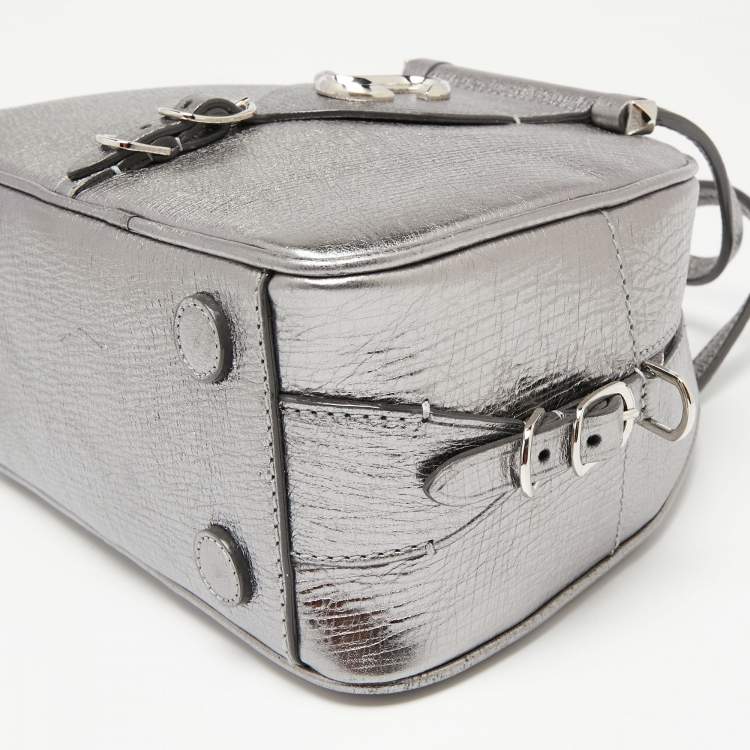 Pre Owned Jimmy Choo Silver Leather Small Varenne Bowler Bag