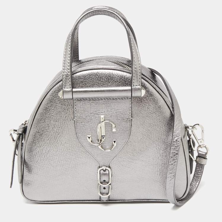 Pre Owned Jimmy Choo Silver Leather Small Varenne Bowler Bag