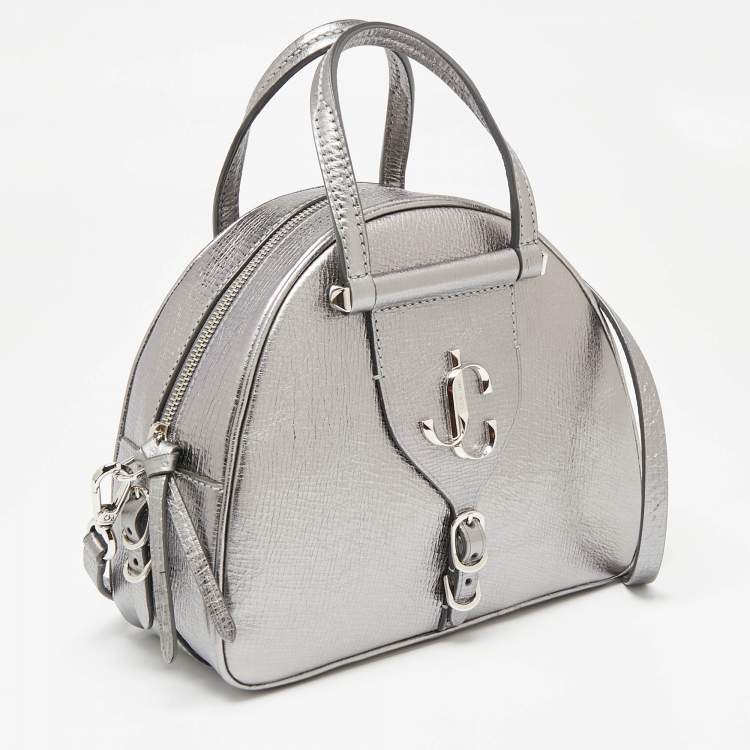 Pre Owned Jimmy Choo Silver Leather Small Varenne Bowler Bag