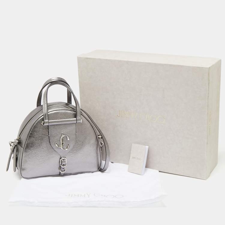 Pre Owned Jimmy Choo Silver Leather Small Varenne Bowler Bag