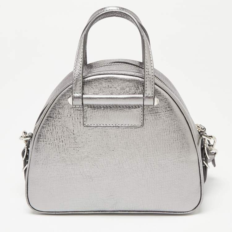 Pre Owned Jimmy Choo Silver Leather Small Varenne Bowler Bag