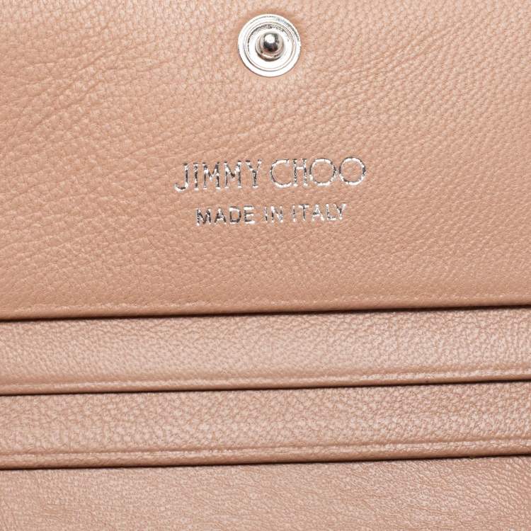 Pre Owned Jimmy Choo Silver Glitter Hanne Card Case