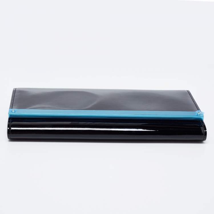 Pre Owned Jimmy Choo Black Patent Leather Milla Wallet On Chain