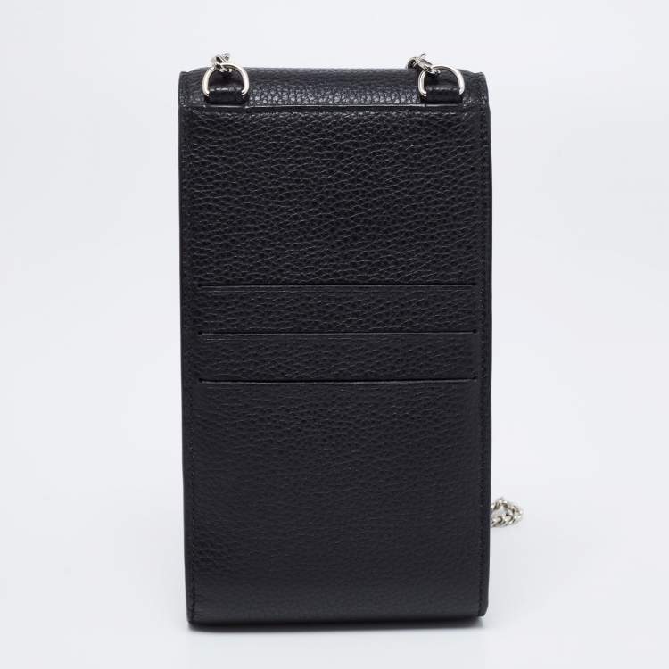 مملوكة مسبقًا Jimmy Choo Black Leather Madeline Phone Case Crossbody Bag