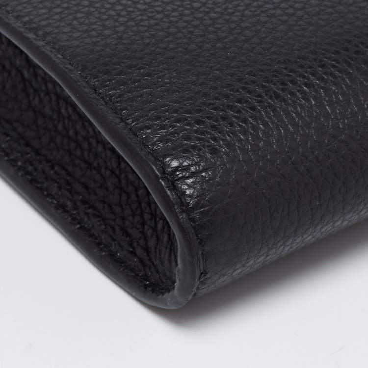 Pre Owned Jimmy Choo Black Leather Madeline Phone Case Crossbody Bag