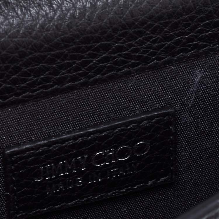 Pre Owned Jimmy Choo Black Leather Madeline Phone Case Crossbody Bag