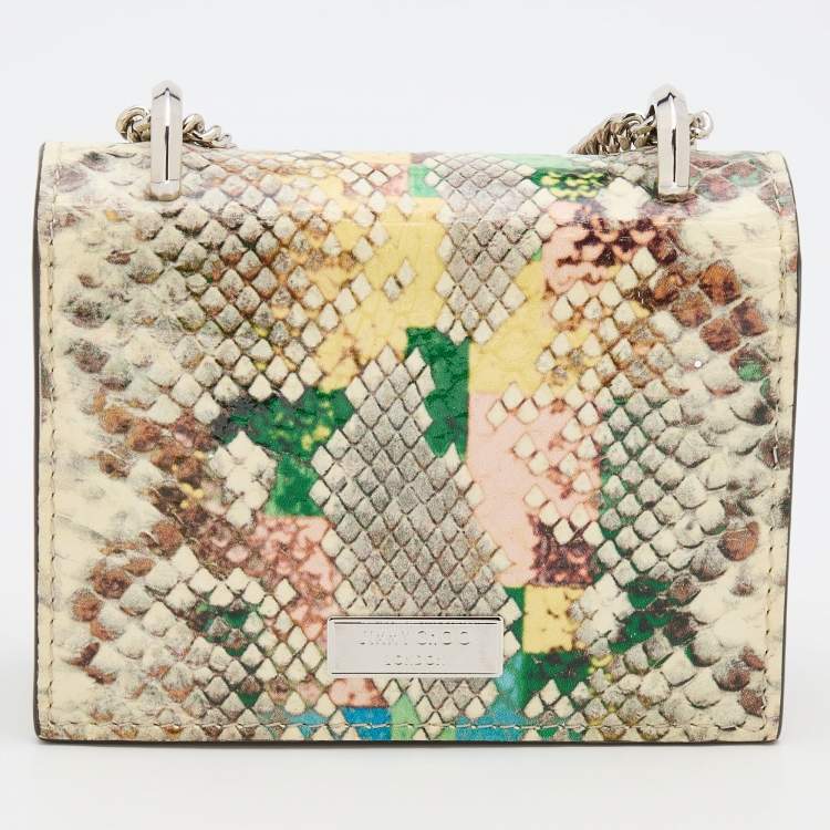 Pre Owned Jimmy Choo Multicolor Snakeskin Embossed Leather Mini Paris Crossbody Bag