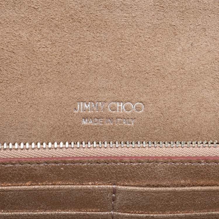 Pre Owned Jimmy Choo Pink Coarse Glitter Emmie Clutch