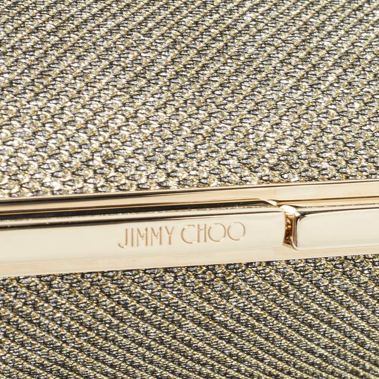 Pre Owned Jimmy Choo Gold/Silver Lurex Trinket Clutch