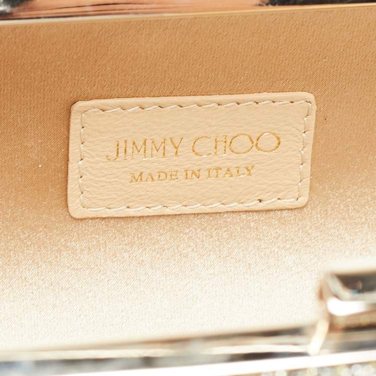 Pre Owned Jimmy Choo Gold/Silver Lurex Trinket Clutch