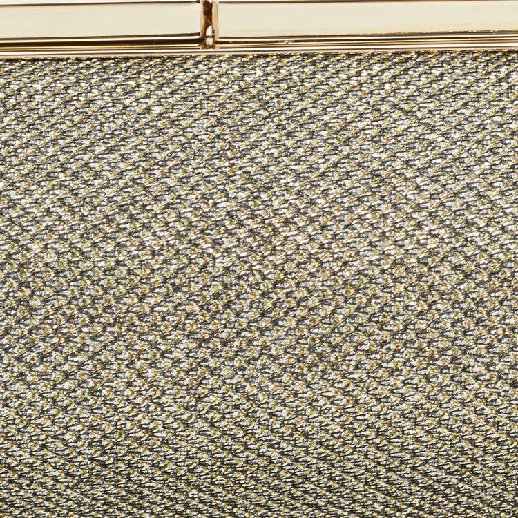 Pre Owned Jimmy Choo Gold/Silver Lurex Trinket Clutch