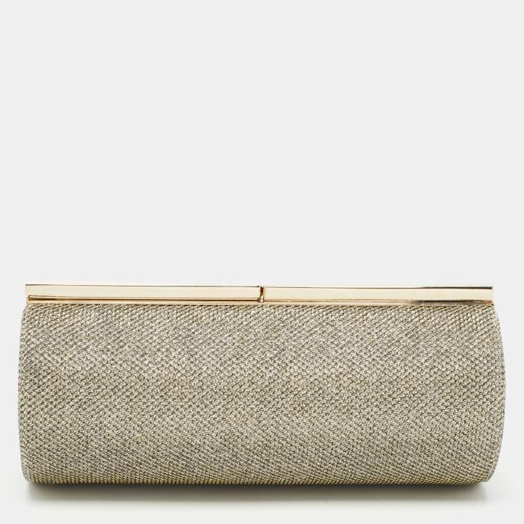 Jimmy Choo Gold Silver Lurex Trinket Clutch Jimmy Choo The Luxury Closet