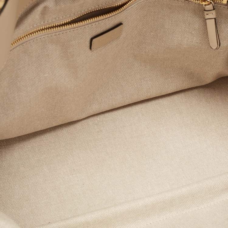 Pre Owned Jimmy Choo Natural Beaded Raffia and Leather Large Bon Bon Tote