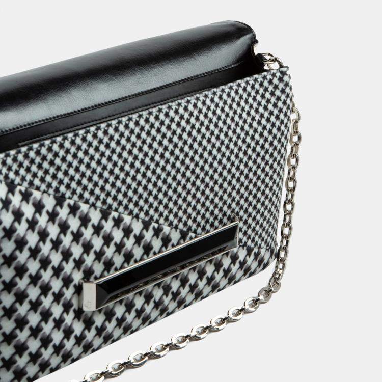 مملوكة مسبقًا Jimmy Choo Black/White - Wool & Leather - Crossbody Bag
