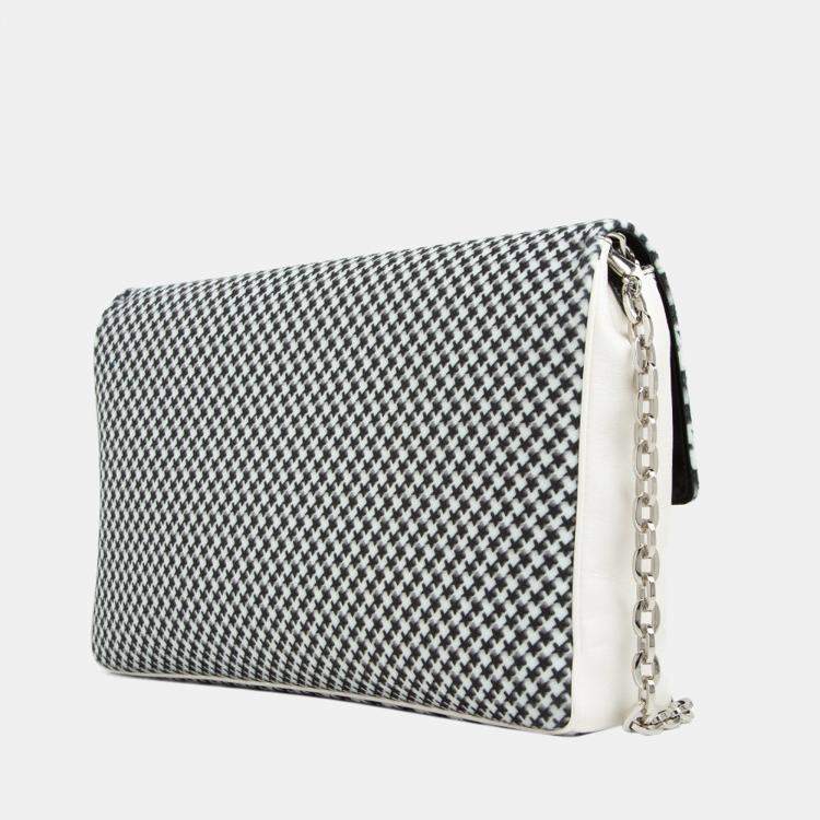مملوكة مسبقًا Jimmy Choo Black/White - Wool & Leather - Crossbody Bag