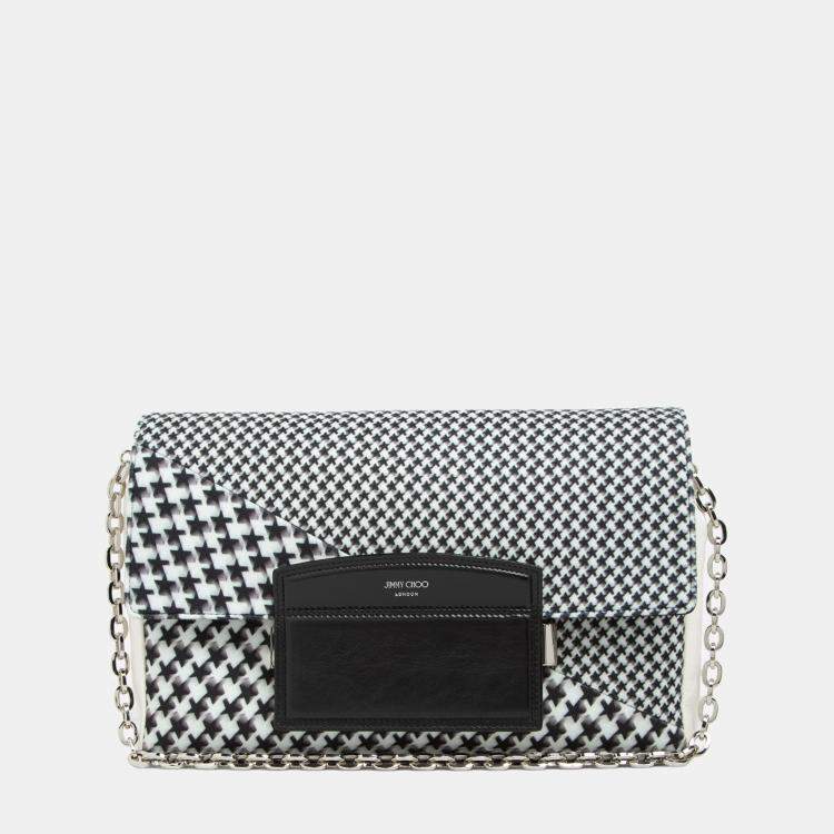 مملوكة مسبقًا Jimmy Choo Black/White - Wool & Leather - Crossbody Bag