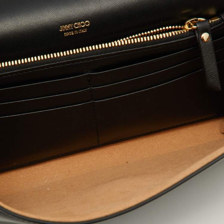 Pre Owned Jimmy Choo Black Patent Leather Emmie Chain Clutch
