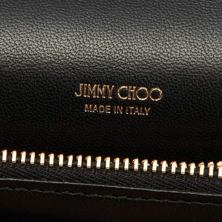 Pre Owned Jimmy Choo Black Patent Leather Emmie Chain Clutch