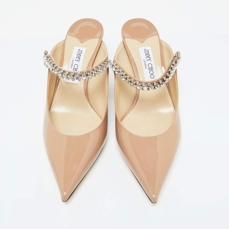 Pre Owned Jimmy Choo Ballet Pink Patent Leather Bing Mules Size 41.5