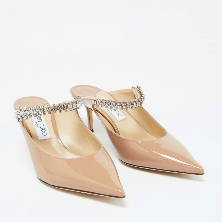 Pre Owned Jimmy Choo Ballet Pink Patent Leather Bing Mules Size 41.5
