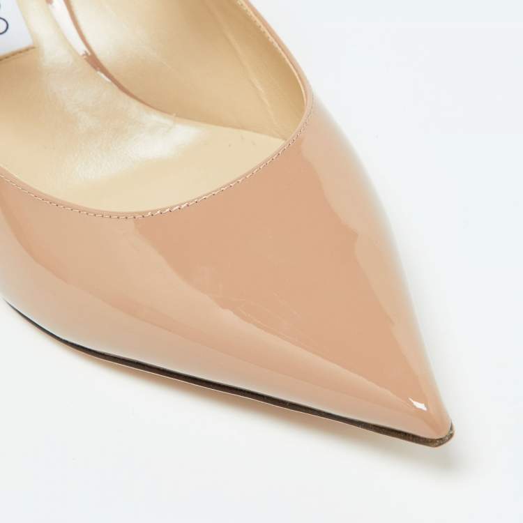 Pre Owned Jimmy Choo Ballet Pink Patent Leather Bing Mules Size 41.5