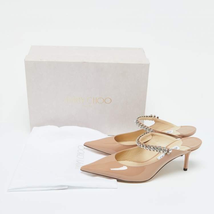 Pre Owned Jimmy Choo Ballet Pink Patent Leather Bing Mules Size 41.5
