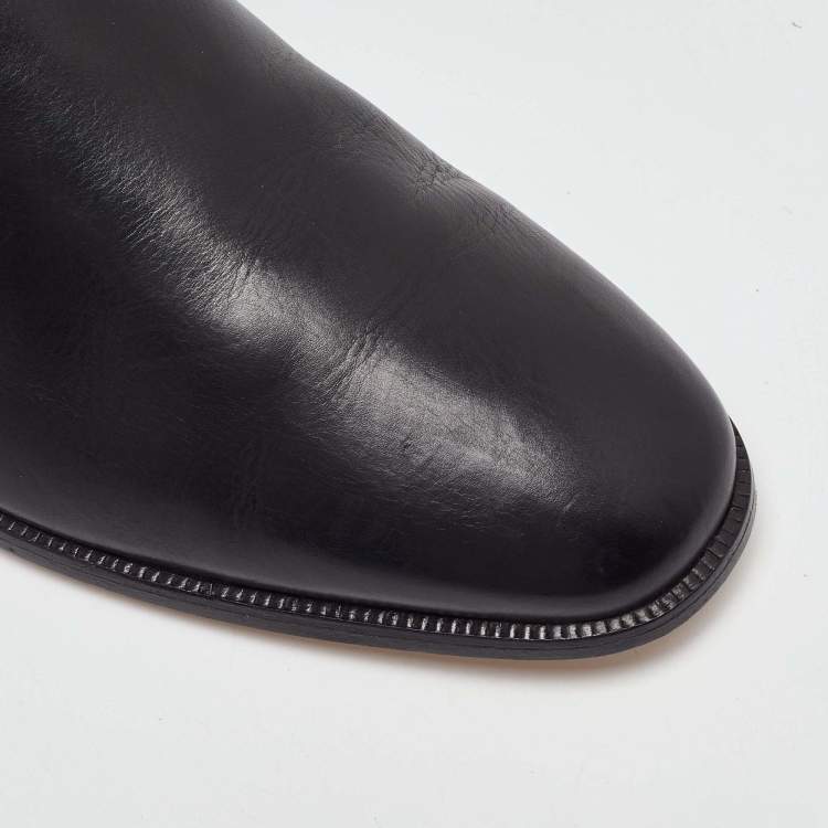 Pre Owned Jimmy Choo Black Leather Knee Length Boots Size 36