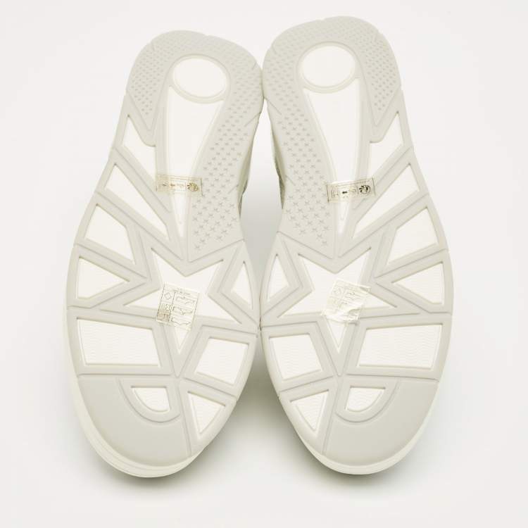 مملوكة مسبقًا Jimmy Choo Multicolor Glitter and Leather Raine Lace Up Sneakers Size 40