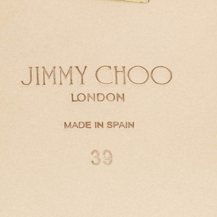 مملوكة مسبقًا Jimmy Choo White Leather Minea Embellished Flat Slides Size 39
