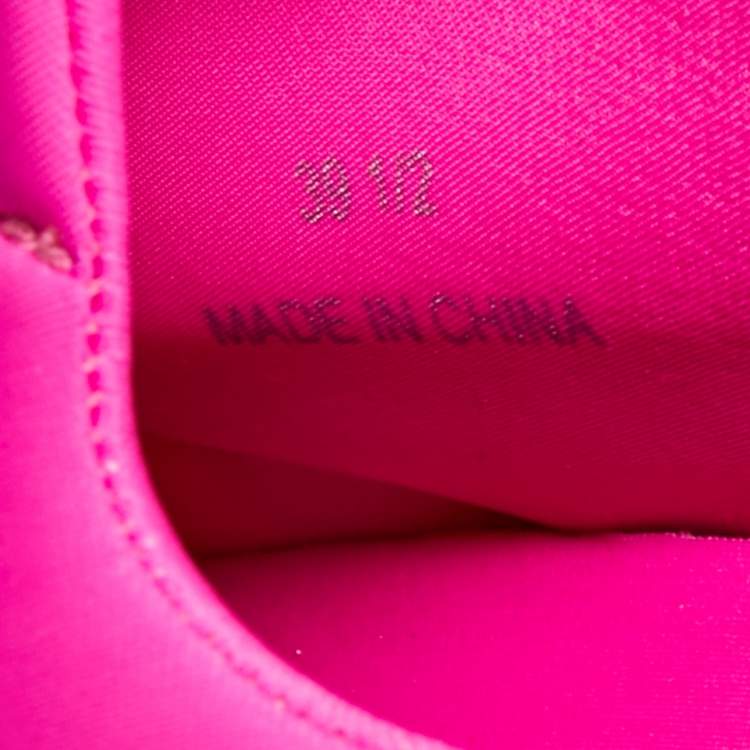 Pre Owned Jimmy Choo Memphis Size 39.5 Fuchsia Neoprene Slip On Sneakers