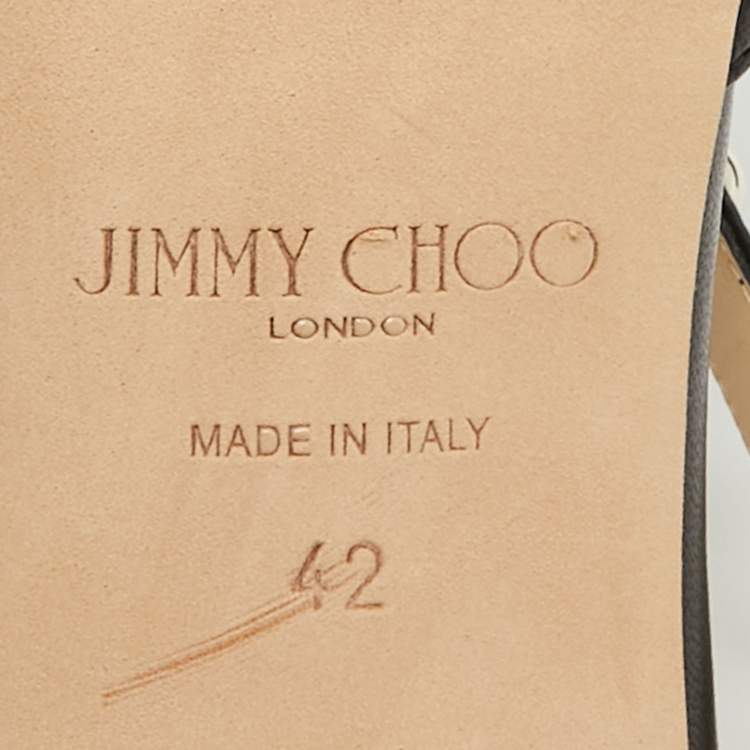 Pre Owned Jimmy Choo Ros Size 42 Black Leather Mules