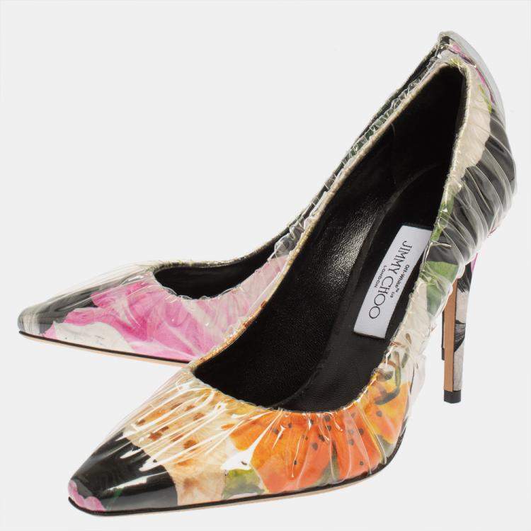 Pre Owned Off-White x Jimmy Choo Multicolor Vinyl Anne Pumps Size 39