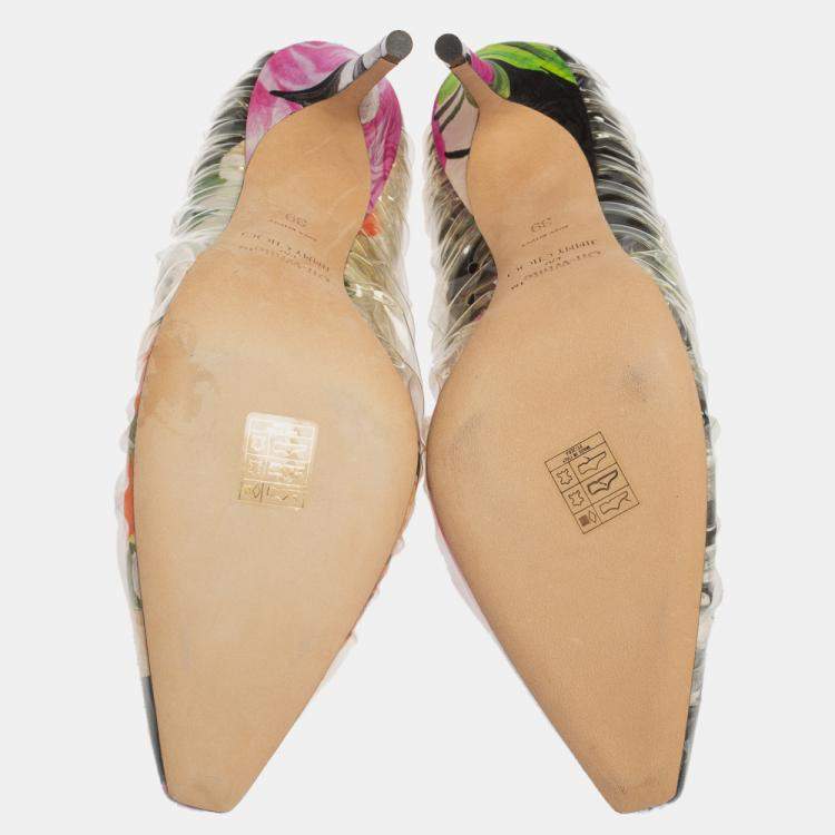 Pre Owned Off-White x Jimmy Choo Multicolor Vinyl Anne Pumps Size 39