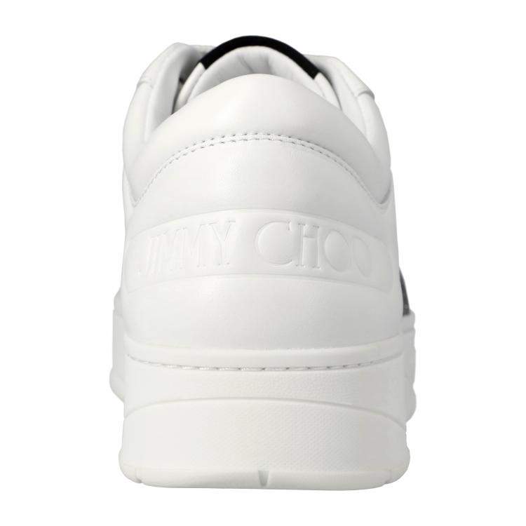 مملوكة مسبقًا Jimmy Choo White/Silver Hawaii/F Sneakers Size EU 36