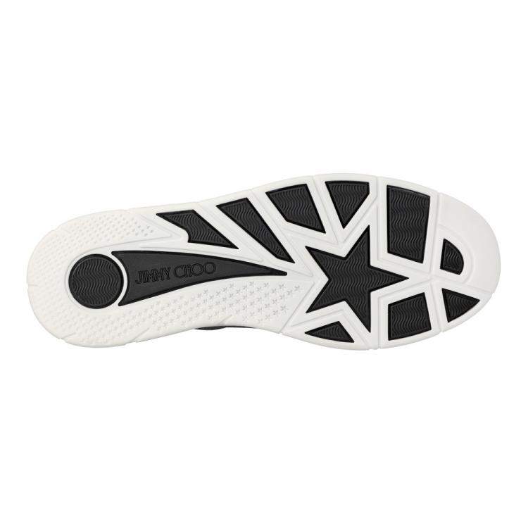مملوكة مسبقًا Jimmy Choo White/Silver Calf Leather Coarse Glitter Stripe Hawaii Sneakers Size EU 36
