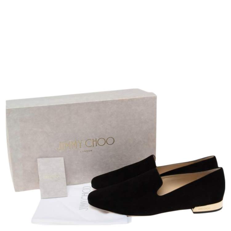 Pre Owned Jimmy Choo Black Suede Jaida Smoking Slippers Size 38