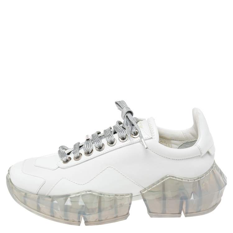 Diamond trail leather low trainers Jimmy Choo White size 42 EU in Leather -  30032233