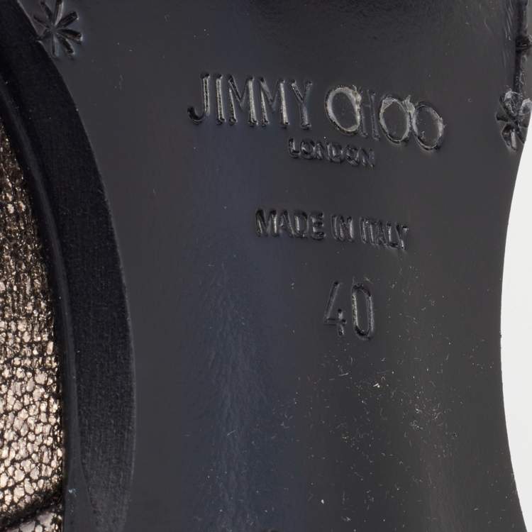 Pre Owned Jimmy Choo Metallic Dark Brown Leather Jimi Ankle Boots Size 40