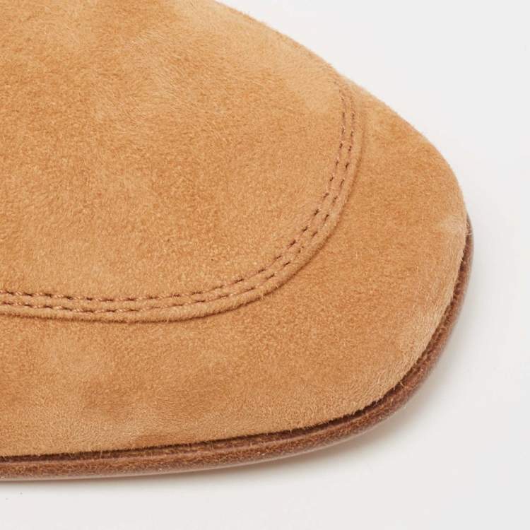 Pre Owned Jimmy Choo Brown Suede Mani Loafers Size 38