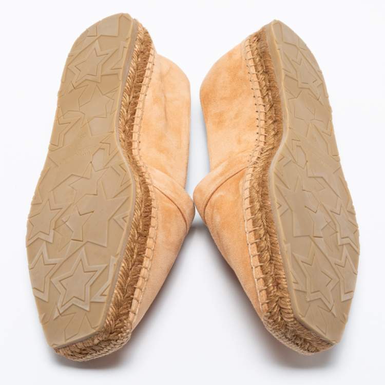 Pre Owned Jimmy Choo Beige Suede Dru Espadrille Flats Size 39