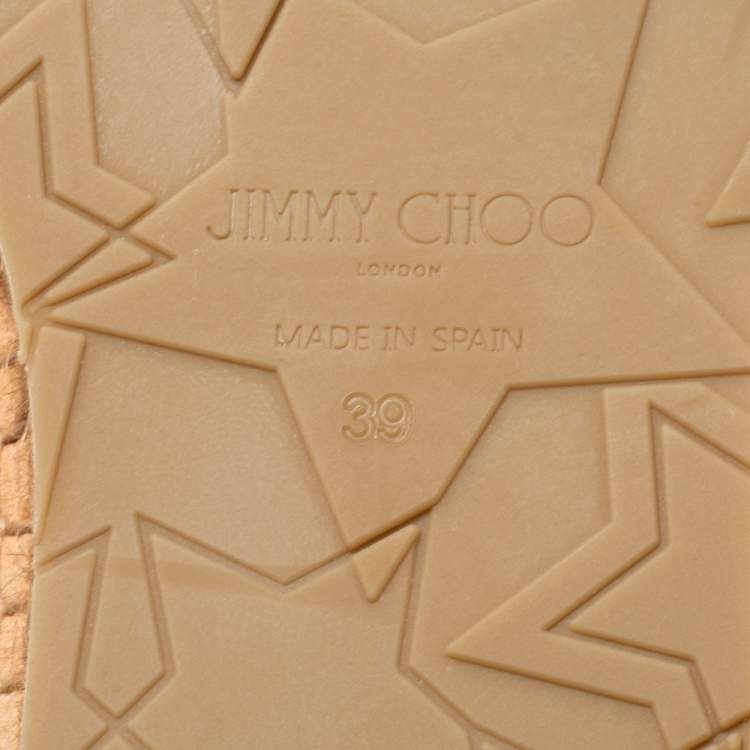 Pre Owned Jimmy Choo Beige Suede Dru Espadrille Flats Size 39