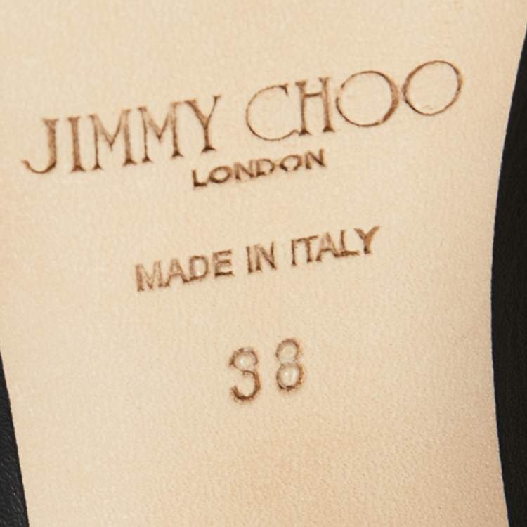 Pre Owned Jimmy Choo Black Leather Over Knee Length Boots Size 38 