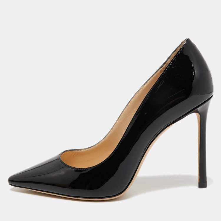 مملوكة مسبقًا Jimmy Choo Black Patent Leather Romy Pumps Size 36