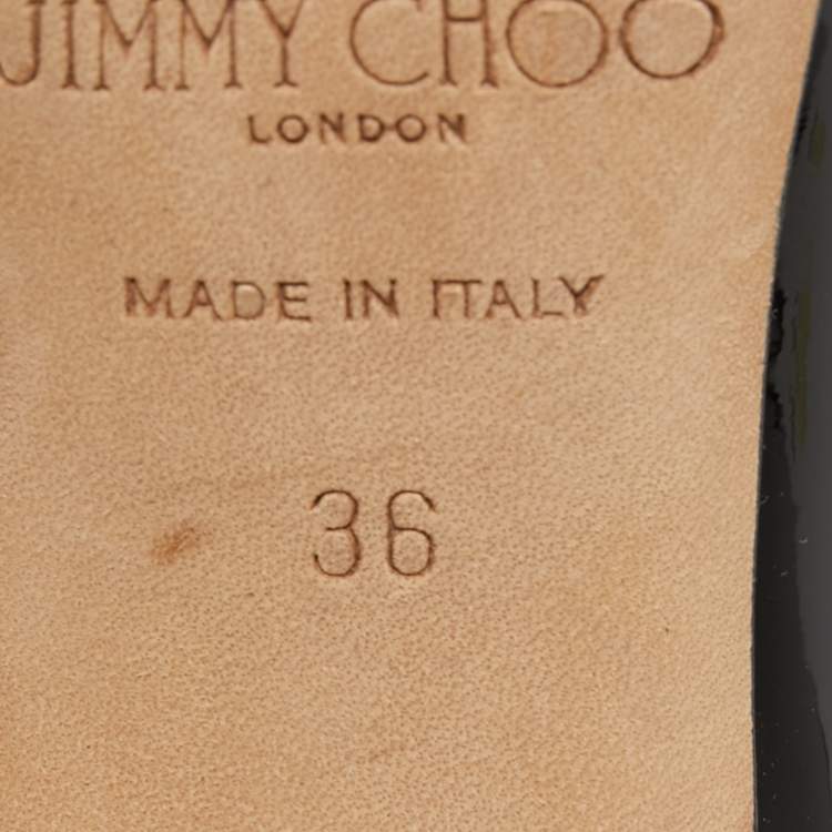 مملوكة مسبقًا Jimmy Choo Black Patent Leather Romy Pumps Size 36