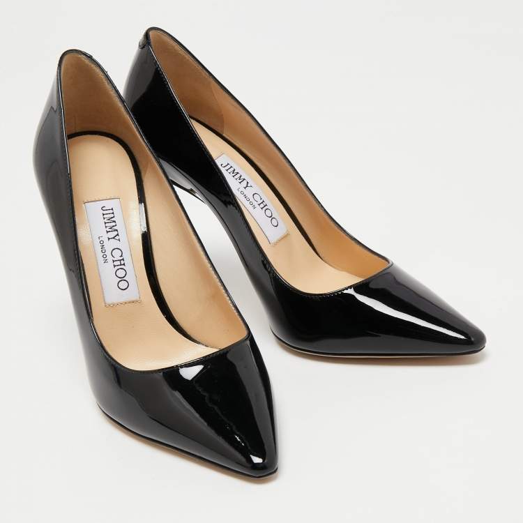 مملوكة مسبقًا Jimmy Choo Black Patent Leather Romy Pumps Size 36