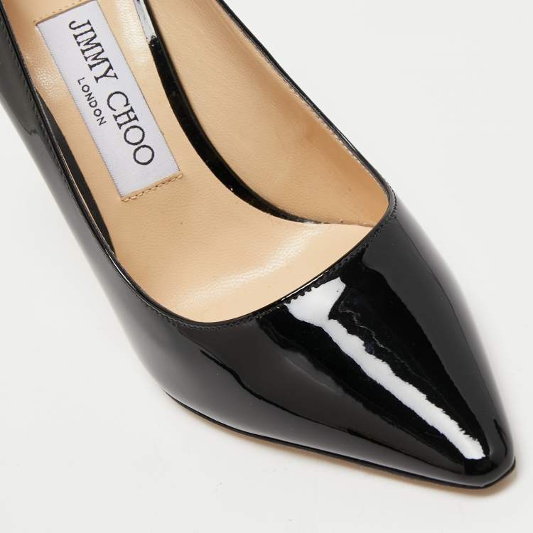 مملوكة مسبقًا Jimmy Choo Black Patent Leather Romy Pumps Size 36