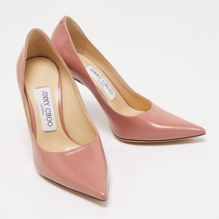 Pre Owned Jimmy Choo Pink Leather Love Pumps Size 35.5 