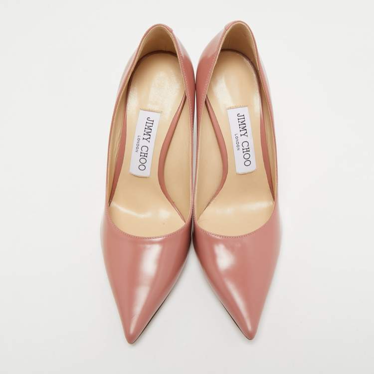 Pre Owned Jimmy Choo Pink Leather Love Pumps Size 35.5 