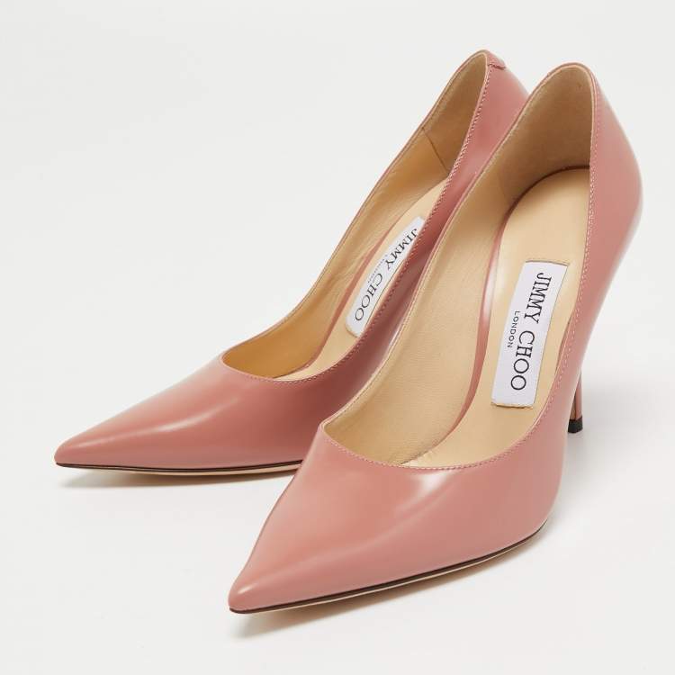 Pre Owned Jimmy Choo Pink Leather Love Pumps Size 35.5 